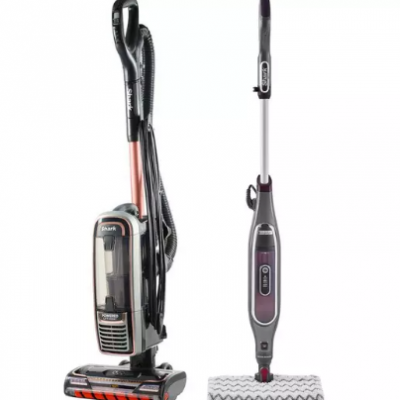 SHARK DuoClean Powered Lift-Away True Pet Anti Hair Wrap AZ910UKT Upright Bagless Vacuum Cleaner & Klik N’ Flip Steam Mop Bundle