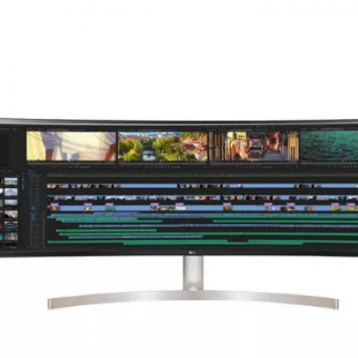 LG 49WL95C-WE Quad HD 49” Curved IPS Monitor – Black & White