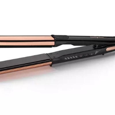 BABYLISS Titanium Brilliance Straight & Curl Hair Straightener – Black & Rose Gold