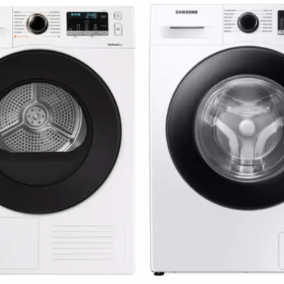 SAMSUNG WW90TA046AE/EU 9 kg Washing Machine & DV90TA040AE/EU 9 kg Heat Pump Tumble Dryer Bundle