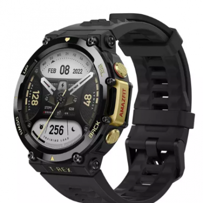 AMAZFIT T-Rex 2 Smart Watch – Astro Black & Gold