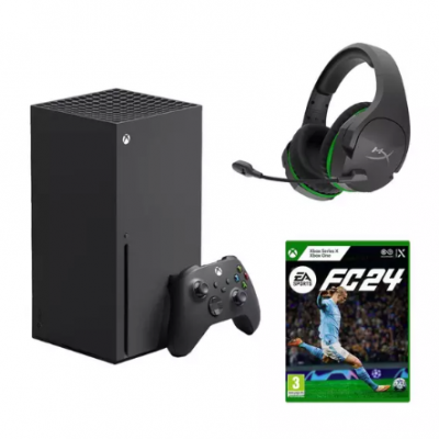 MICROSOFT Xbox Series X, EA Sports FC 24 & CloudX Stinger Core Xbox Wireless Gaming Headset Bundle
